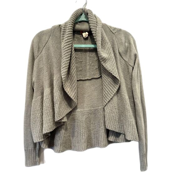 Mudd Sweater Open Front Cardigan Gray Knit Long Sleeve Cabin Cozy Women sz Small - Picture 2 of 7